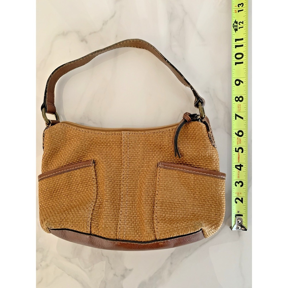 Fossil Genuine Classic 1954 Shoulder Bag Purse Brown Woven Hobo Striped Lining! - Picture 6 of 8